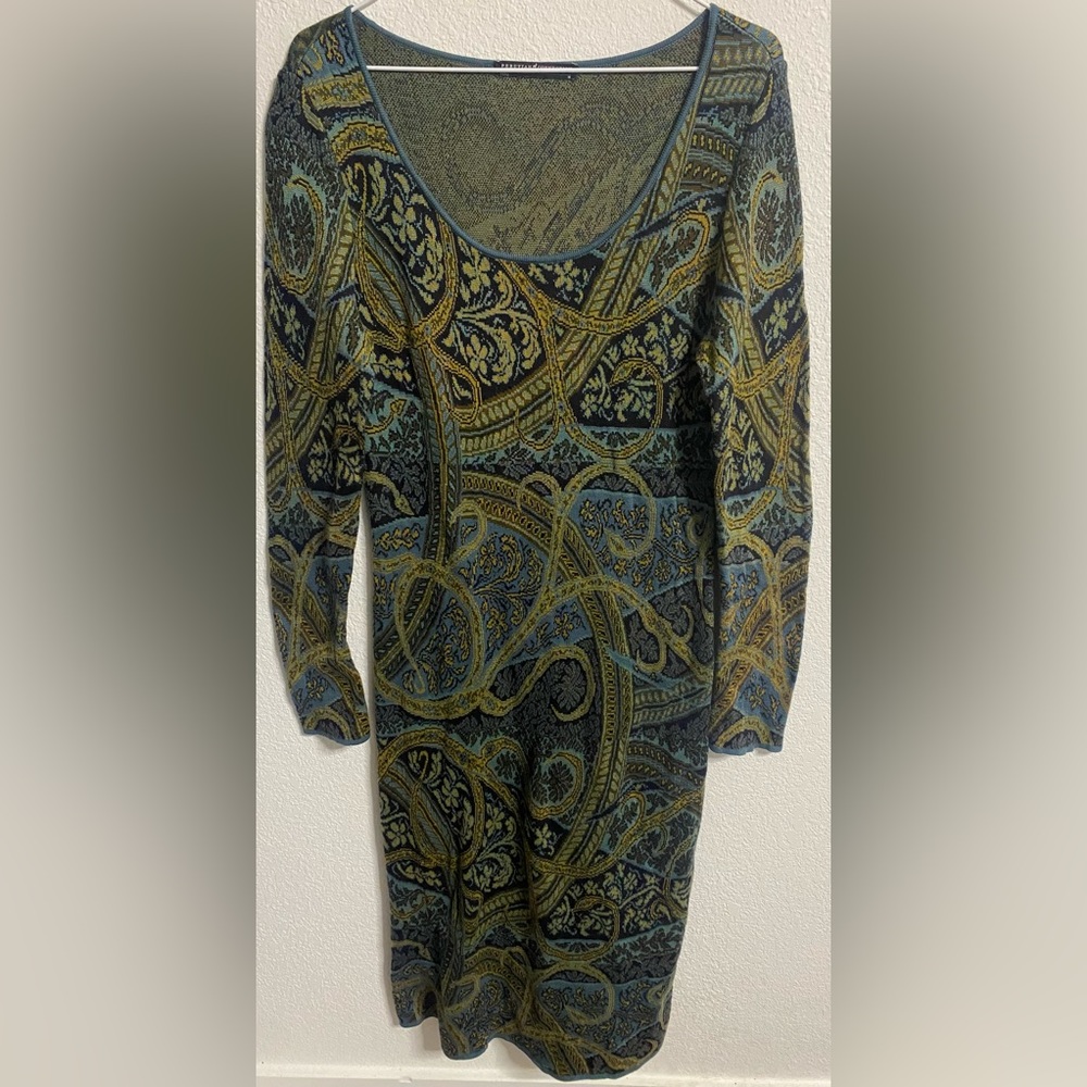 Peruvian Connection Kashmiri Sweater Dress Pima Cotton Medium